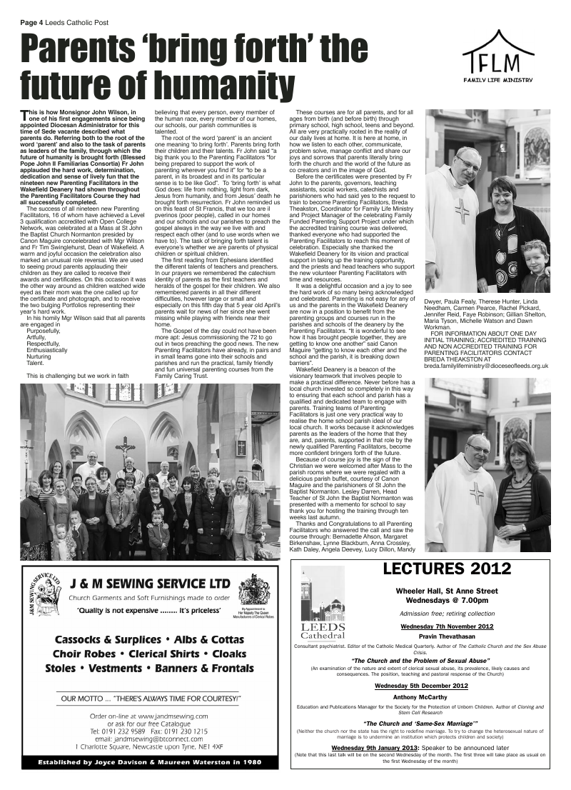 Oct 2012 edition of the Leeds Catholic Post