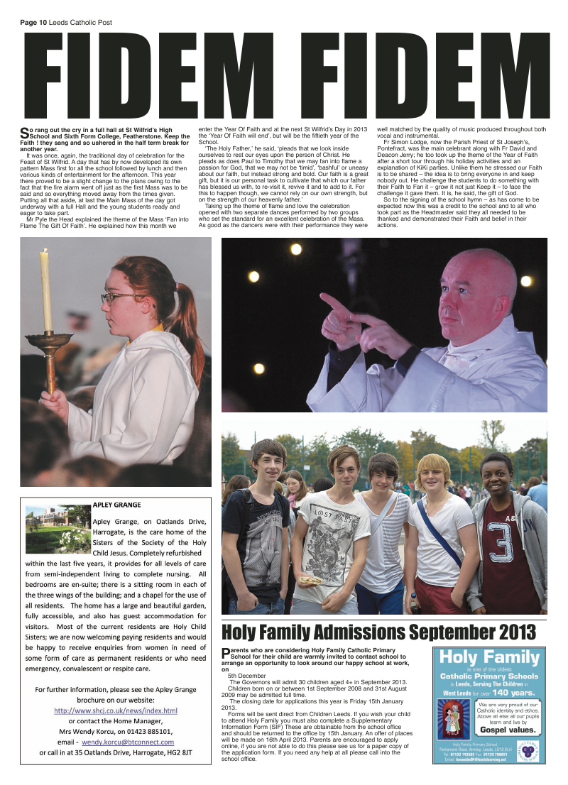 Nov 2012 edition of the Leeds Catholic Post Nov 2012 edition of the Leeds Catholic Post