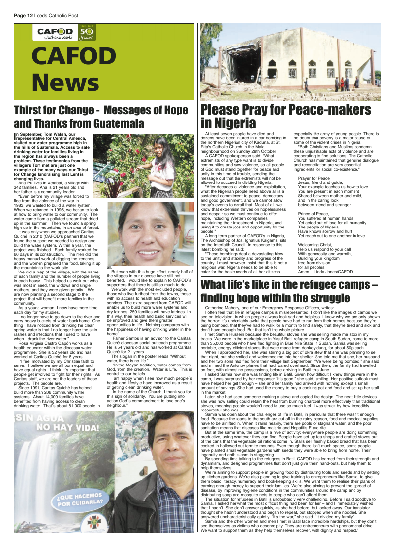 Nov 2012 edition of the Leeds Catholic Post Nov 2012 edition of the Leeds Catholic Post