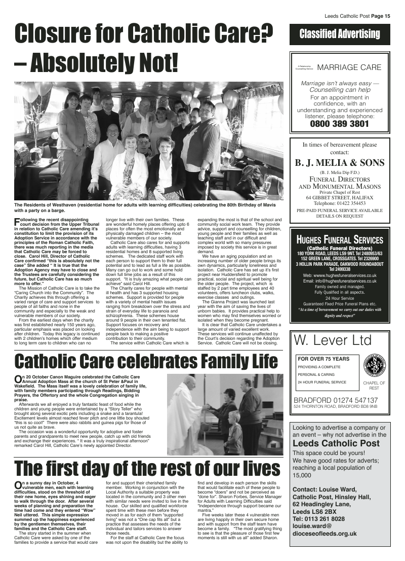 Nov 2012 edition of the Leeds Catholic Post Nov 2012 edition of the Leeds Catholic Post