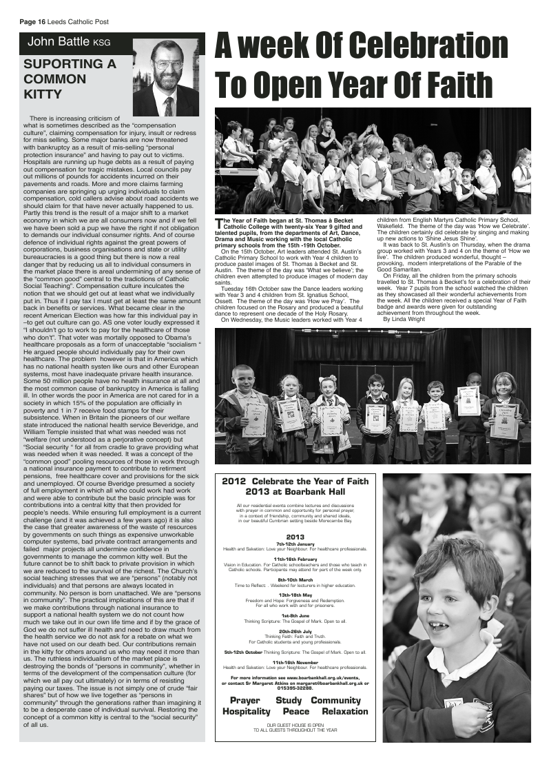 Nov 2012 edition of the Leeds Catholic Post Nov 2012 edition of the Leeds Catholic Post