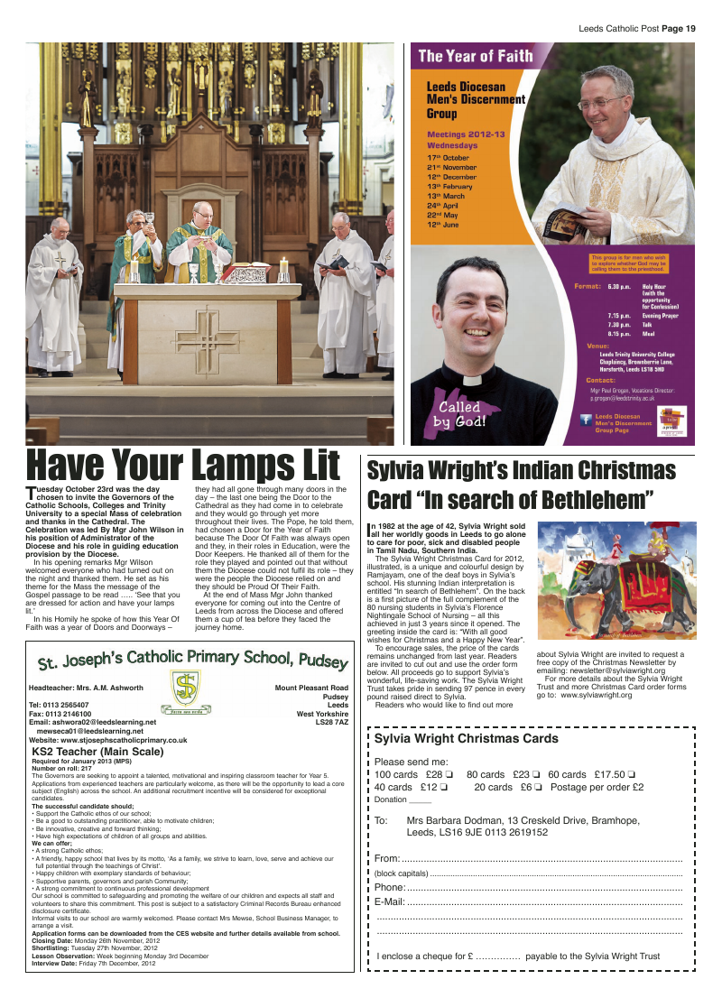 Nov 2012 edition of the Leeds Catholic Post Nov 2012 edition of the Leeds Catholic Post