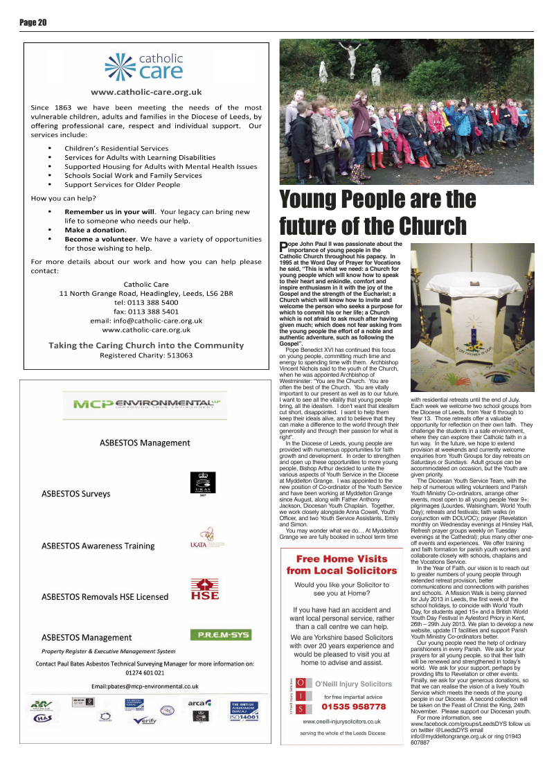Nov 2012 edition of the Leeds Catholic Post Nov 2012 edition of the Leeds Catholic Post