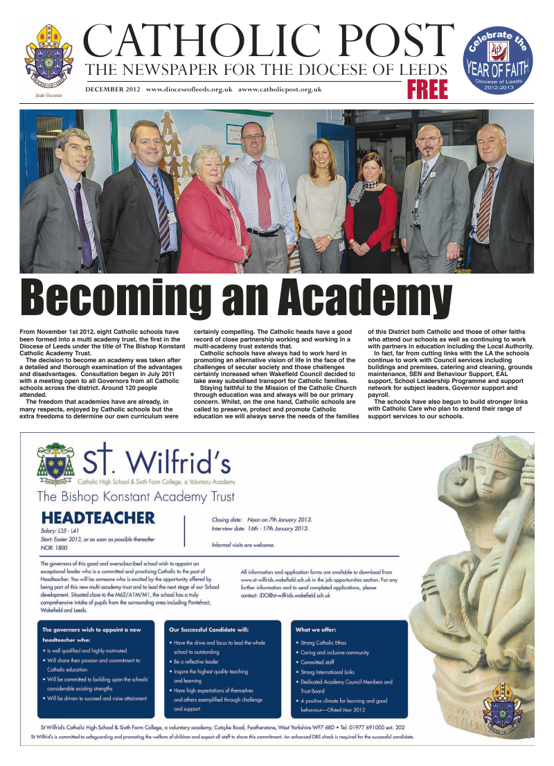 Dec 2012 edition of the Leeds Catholic Post