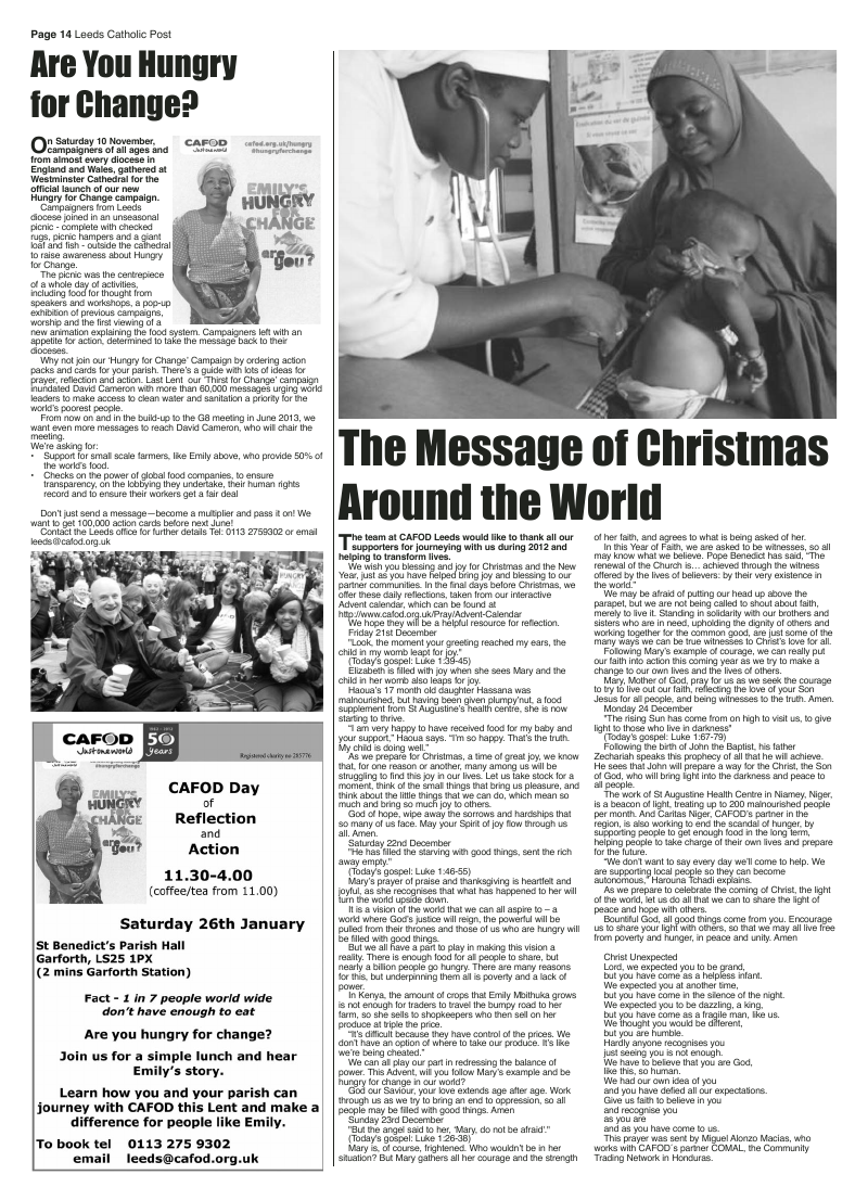 Dec 2012 edition of the Leeds Catholic Post Dec 2012 edition of the Leeds Catholic Post