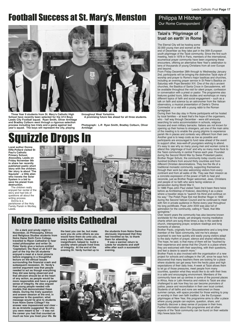 Dec 2012 edition of the Leeds Catholic Post Dec 2012 edition of the Leeds Catholic Post