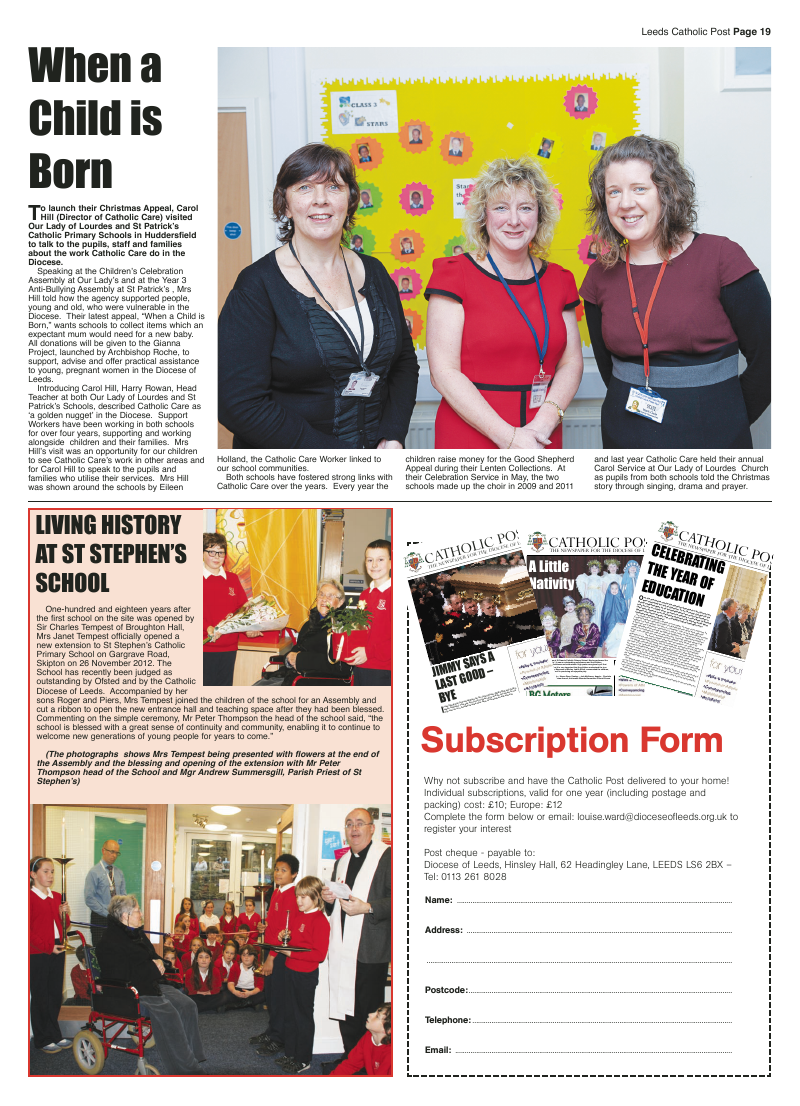 Dec 2012 edition of the Leeds Catholic Post