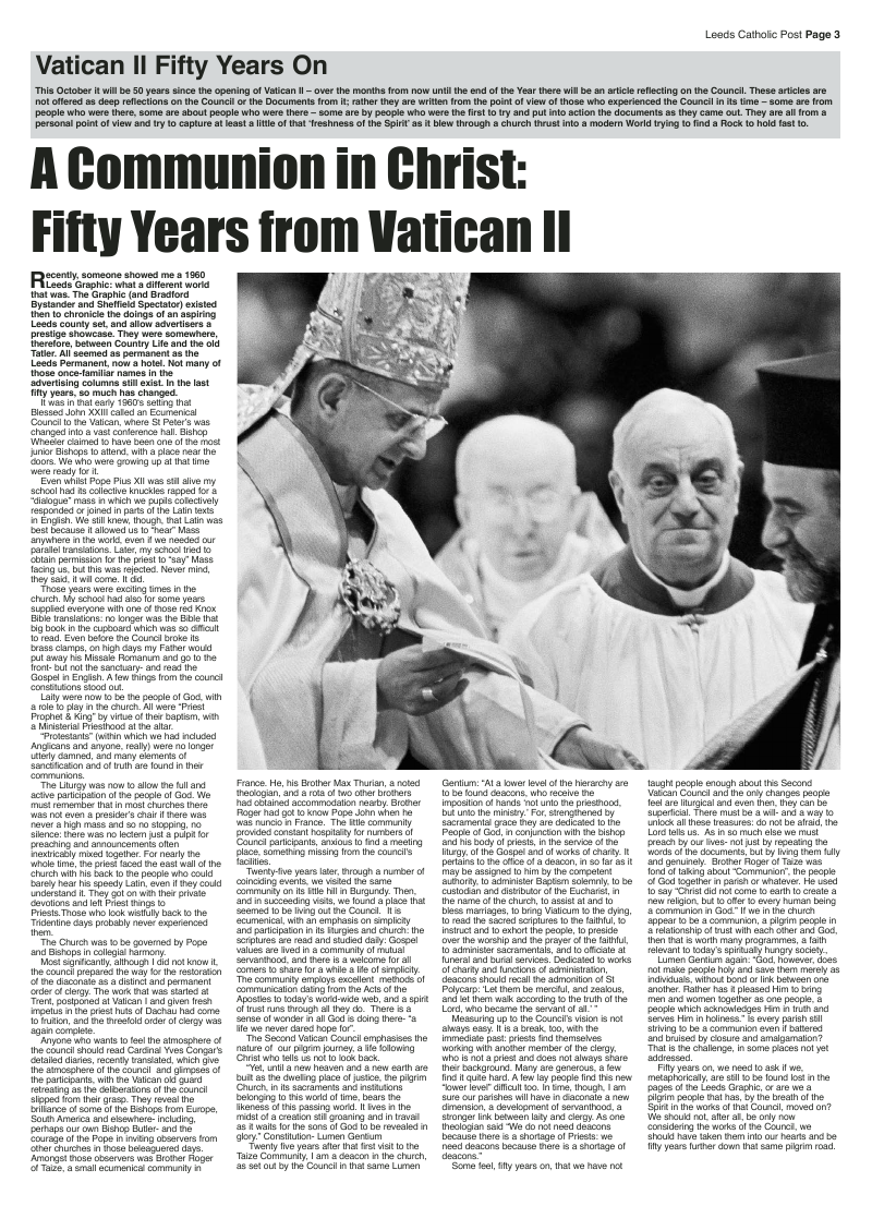 Dec 2012 edition of the Leeds Catholic Post