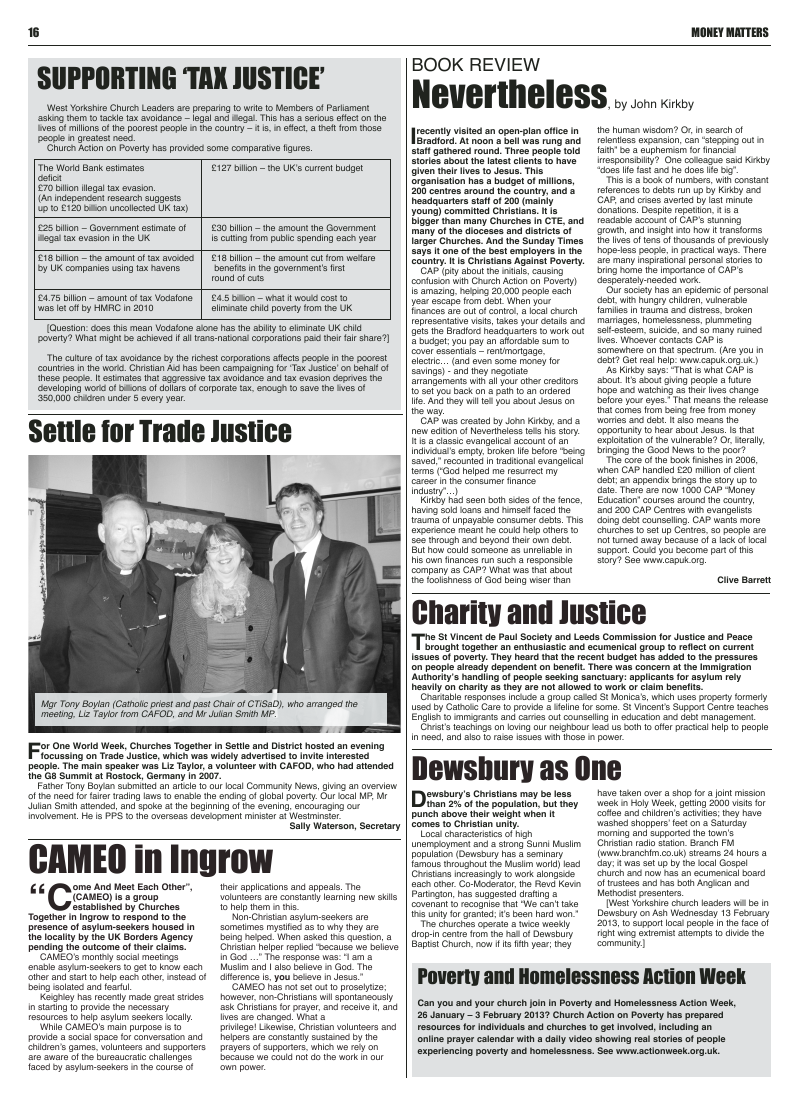 Jan 2013 U edition of the Leeds Catholic Post Jan 2013 U edition of the Leeds Catholic Post