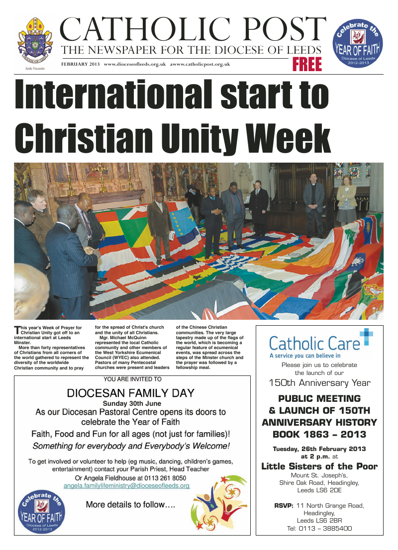 Feb 2013 edition of the Leeds Catholic Post Feb 2013 edition of the Leeds Catholic Post