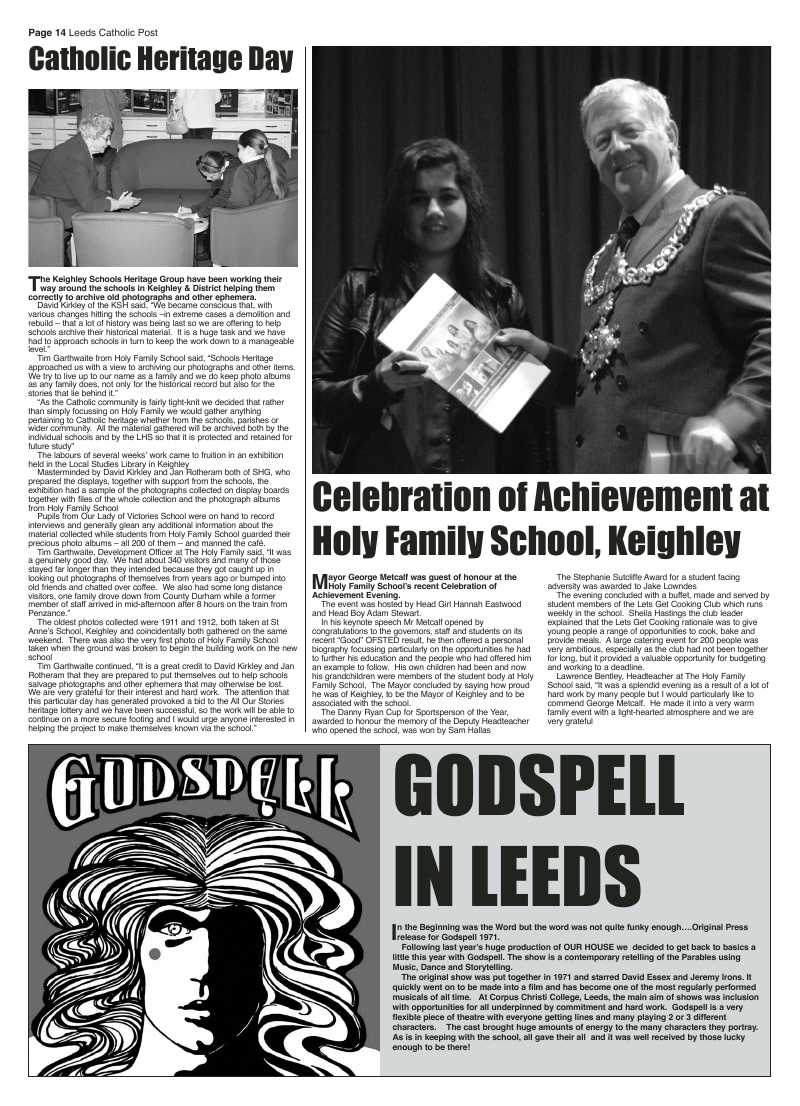 Feb 2013 edition of the Leeds Catholic Post Feb 2013 edition of the Leeds Catholic Post