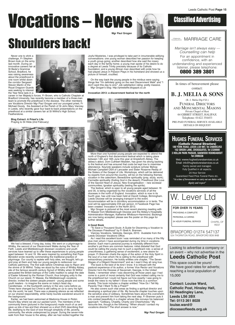 Feb 2013 edition of the Leeds Catholic Post Feb 2013 edition of the Leeds Catholic Post