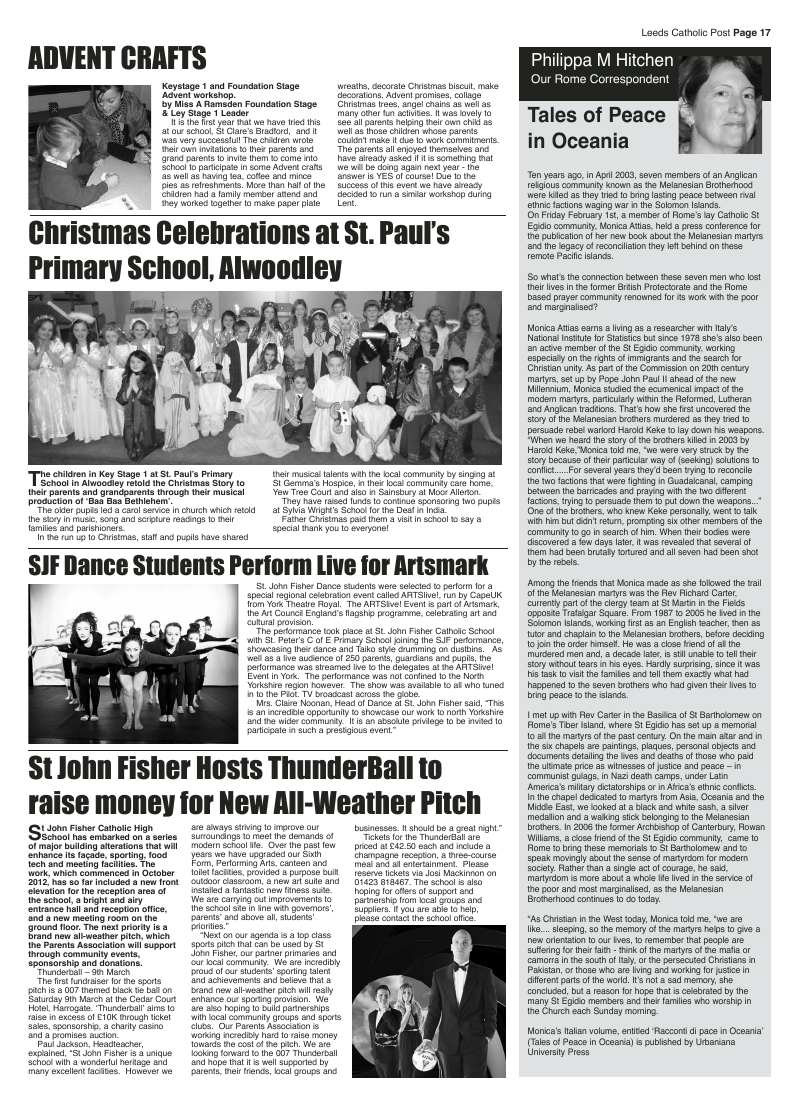 Feb 2013 edition of the Leeds Catholic Post Feb 2013 edition of the Leeds Catholic Post