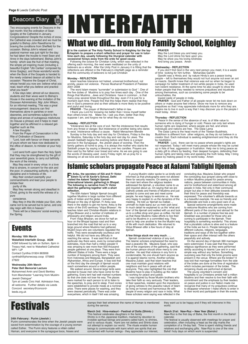 Feb 2013 edition of the Leeds Catholic Post Feb 2013 edition of the Leeds Catholic Post