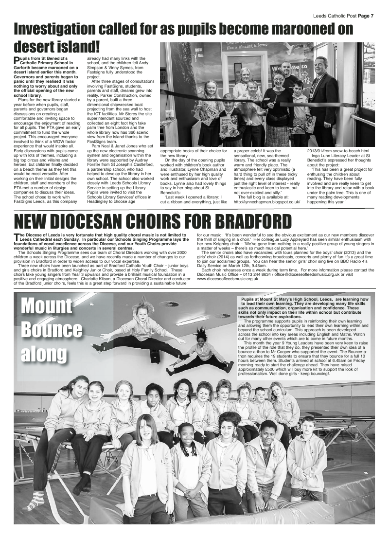 Feb 2013 edition of the Leeds Catholic Post Feb 2013 edition of the Leeds Catholic Post