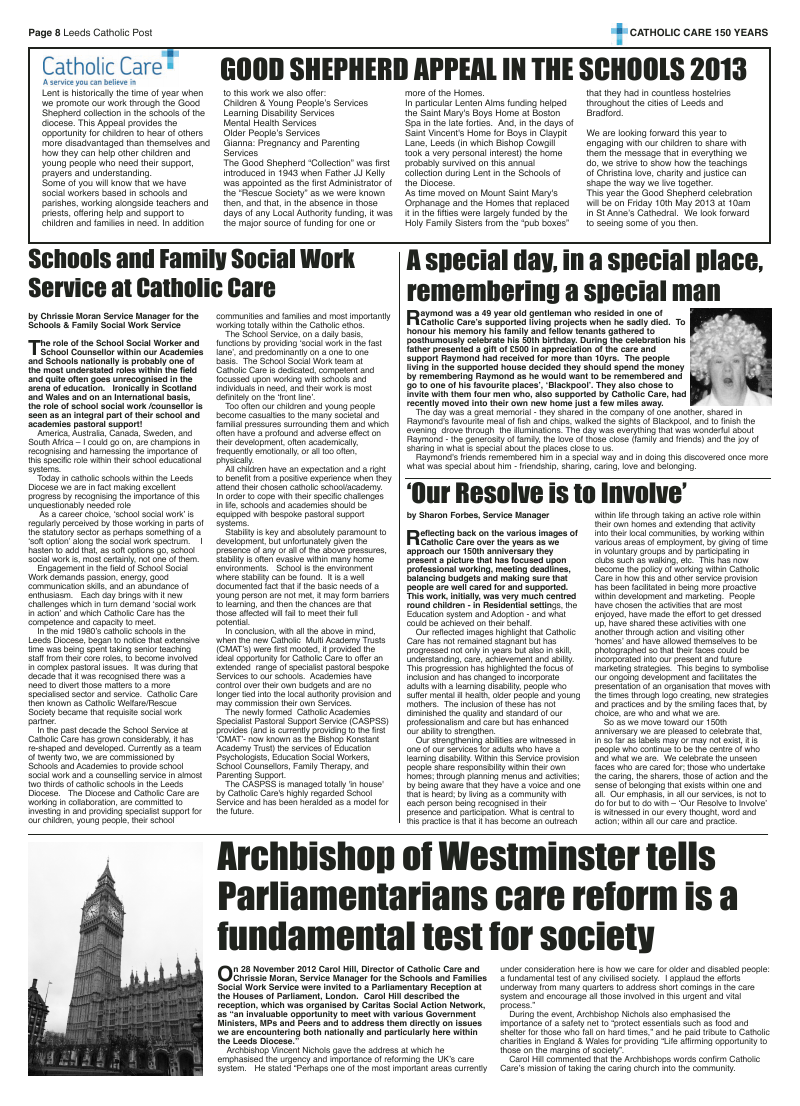 Feb 2013 edition of the Leeds Catholic Post