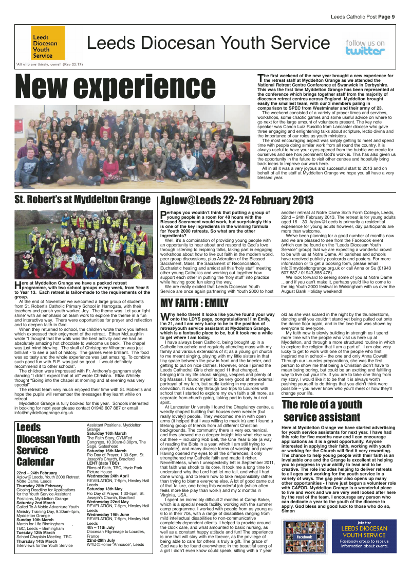 Feb 2013 edition of the Leeds Catholic Post Feb 2013 edition of the Leeds Catholic Post