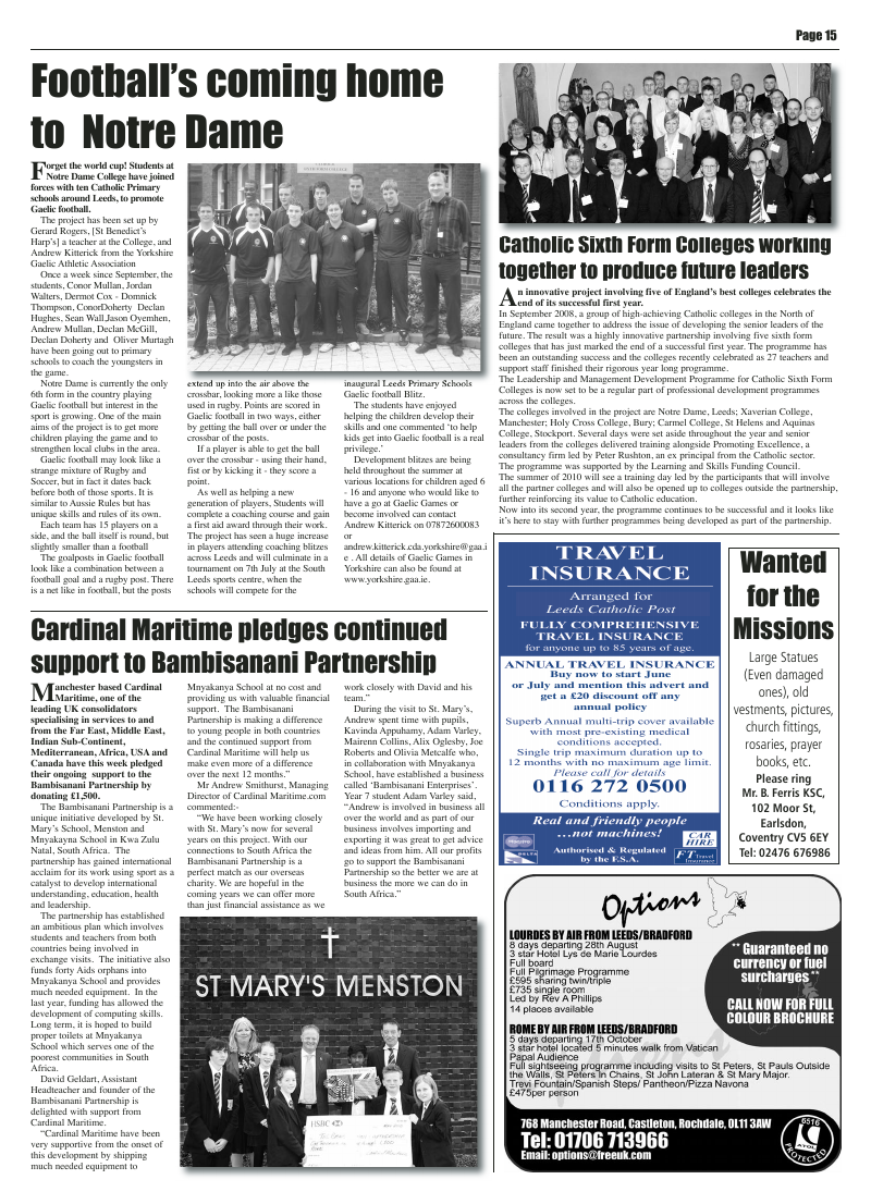 Jun 2010 edition of the Leeds Catholic Post