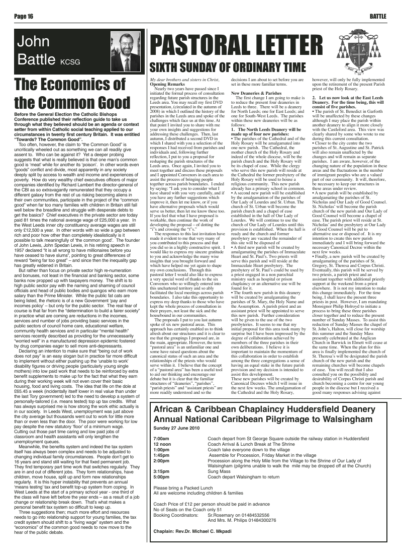 Jun 2010 edition of the Leeds Catholic Post Jun 2010 edition of the Leeds Catholic Post