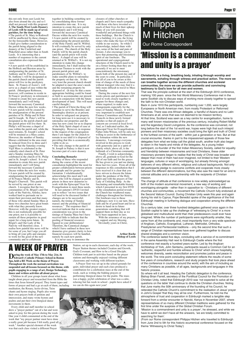 Jun 2010 edition of the Leeds Catholic Post Jun 2010 edition of the Leeds Catholic Post