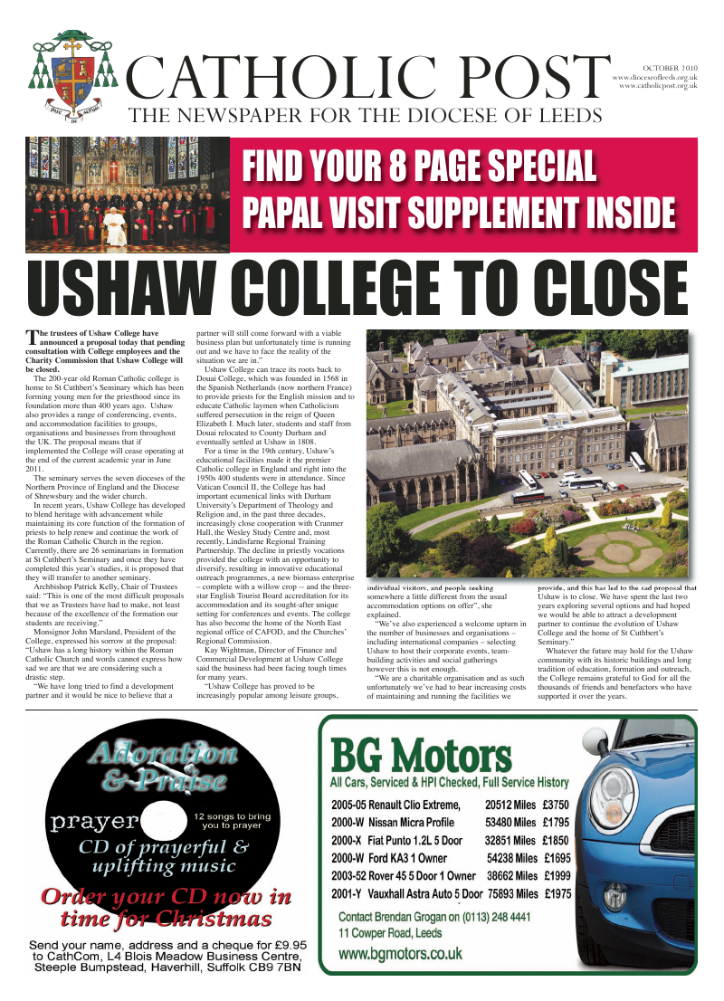 Oct 2010 edition of the Leeds Catholic Post