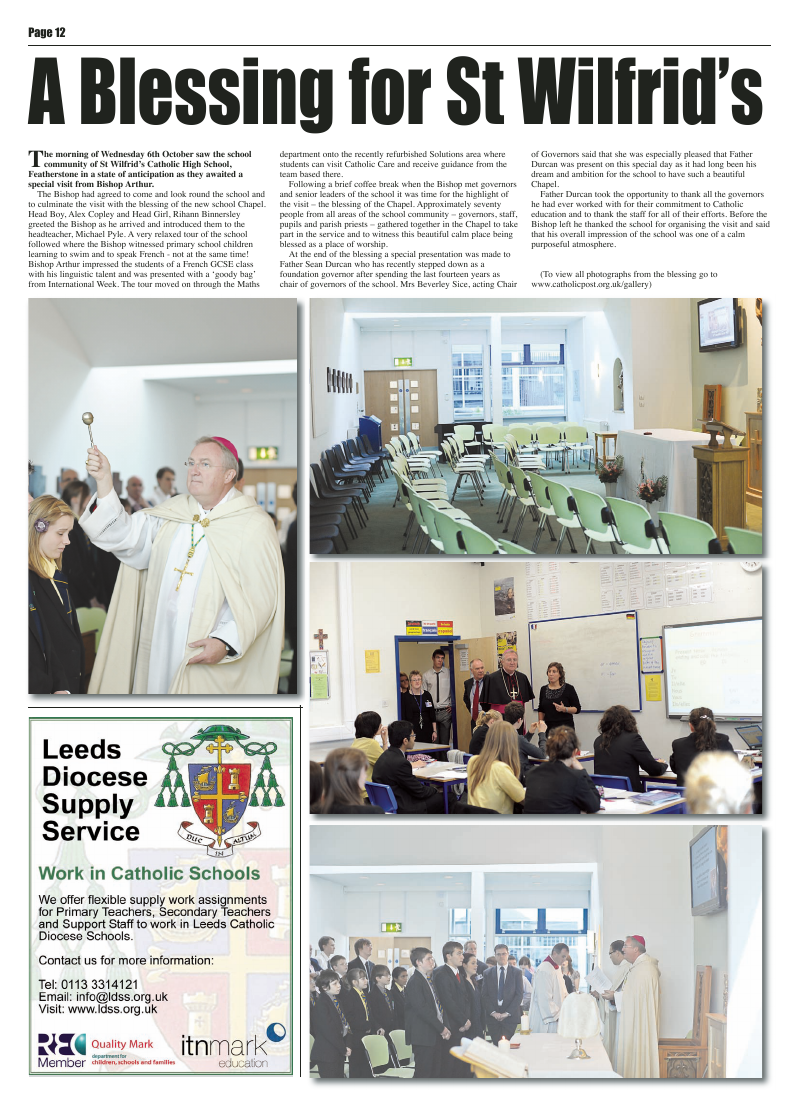 Oct 2010 edition of the Leeds Catholic Post Oct 2010 edition of the Leeds Catholic Post