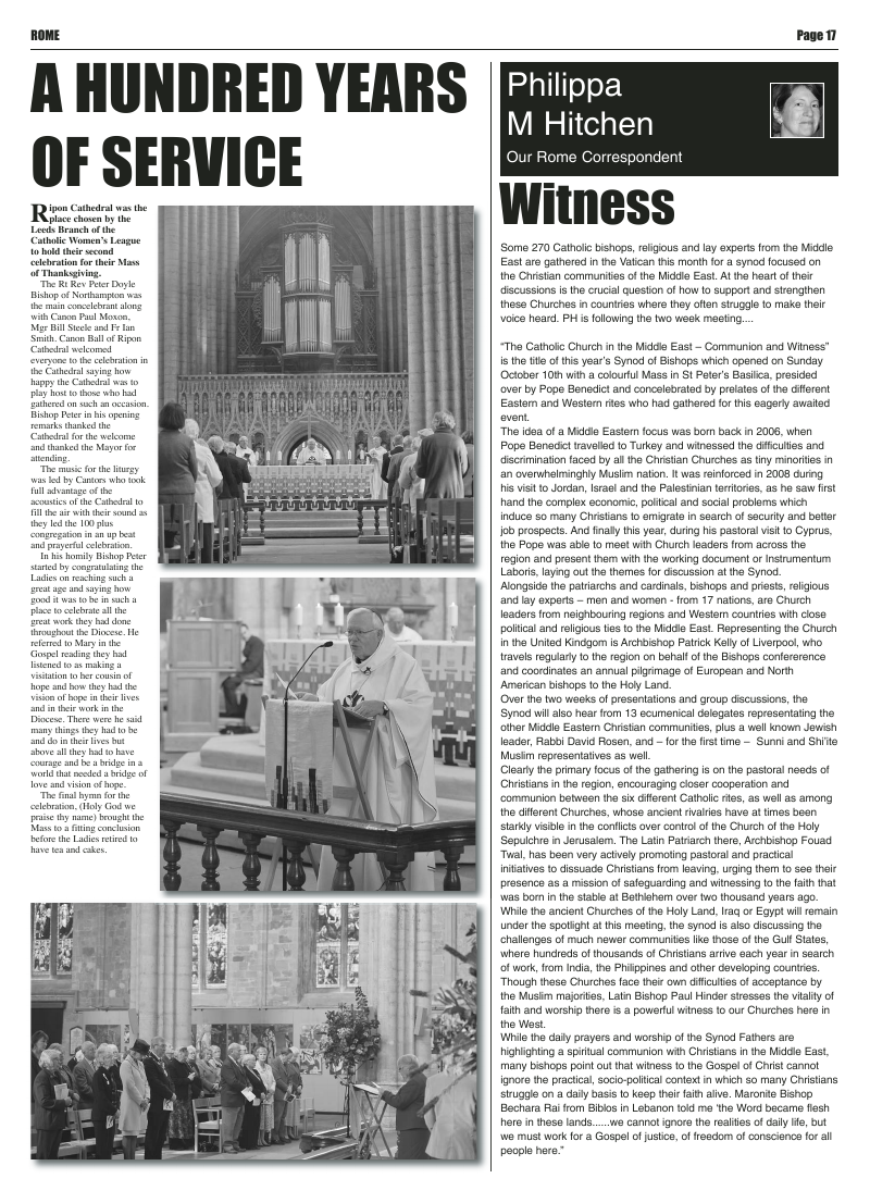 Oct 2010 edition of the Leeds Catholic Post