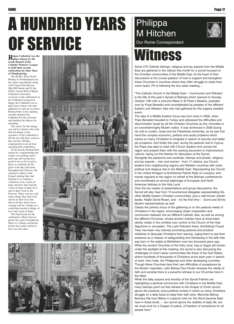 Oct 2010 edition of the Leeds Catholic Post Oct 2010 edition of the Leeds Catholic Post