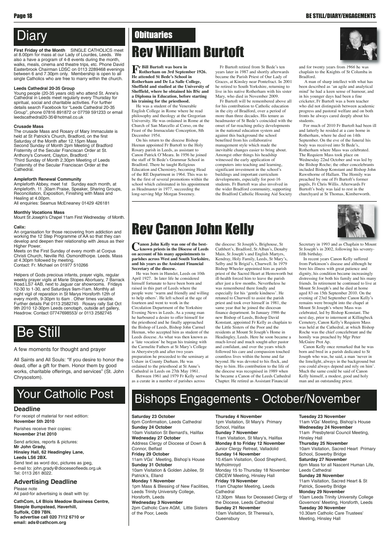 Oct 2010 edition of the Leeds Catholic Post Oct 2010 edition of the Leeds Catholic Post