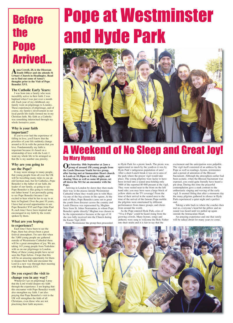 Oct 2010 edition of the Leeds Catholic Post