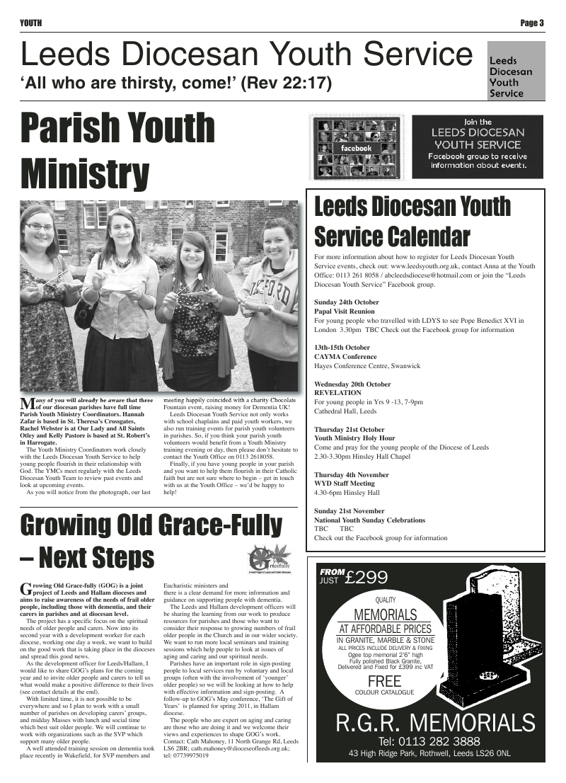 Oct 2010 edition of the Leeds Catholic Post Oct 2010 edition of the Leeds Catholic Post