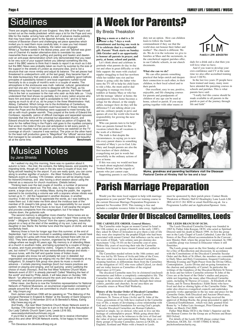 Oct 2010 edition of the Leeds Catholic Post