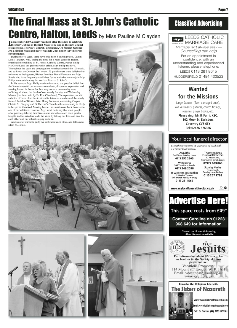Oct 2010 edition of the Leeds Catholic Post Oct 2010 edition of the Leeds Catholic Post