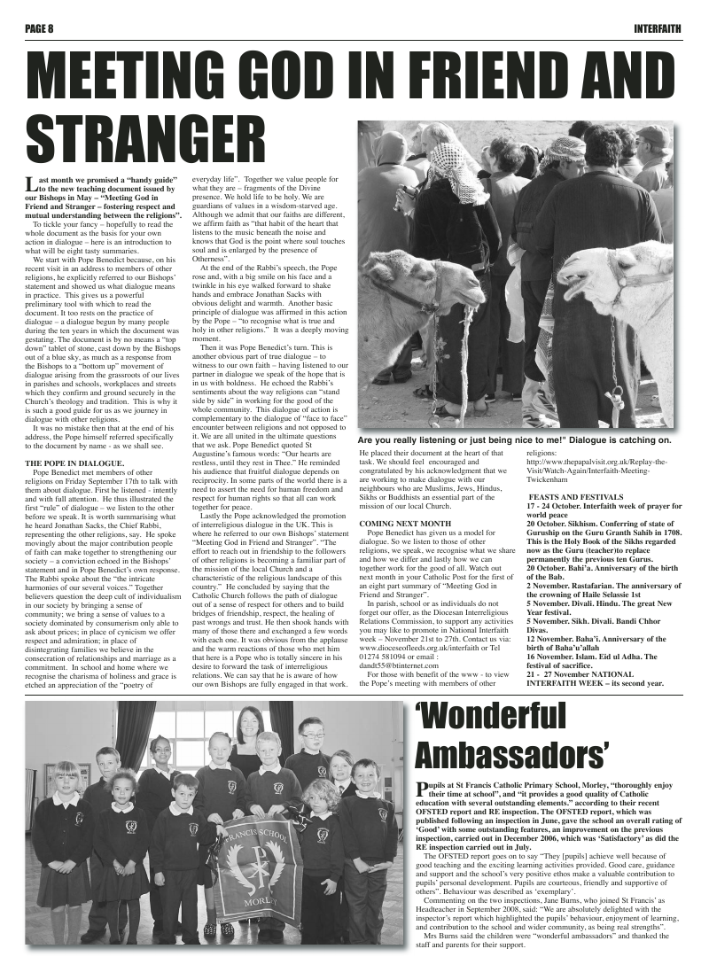 Oct 2010 edition of the Leeds Catholic Post Oct 2010 edition of the Leeds Catholic Post