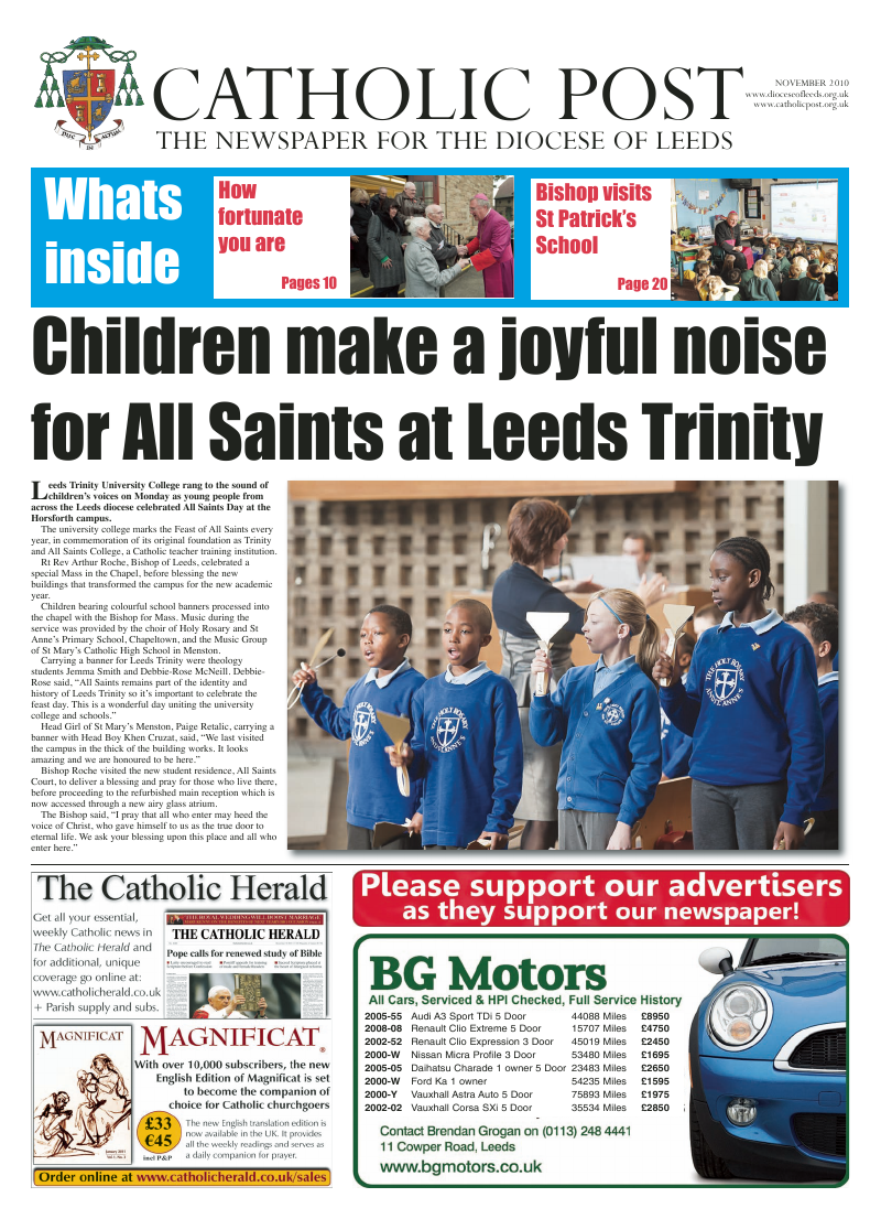 Nov 2010 edition of the Leeds Catholic Post Nov 2010 edition of the Leeds Catholic Post