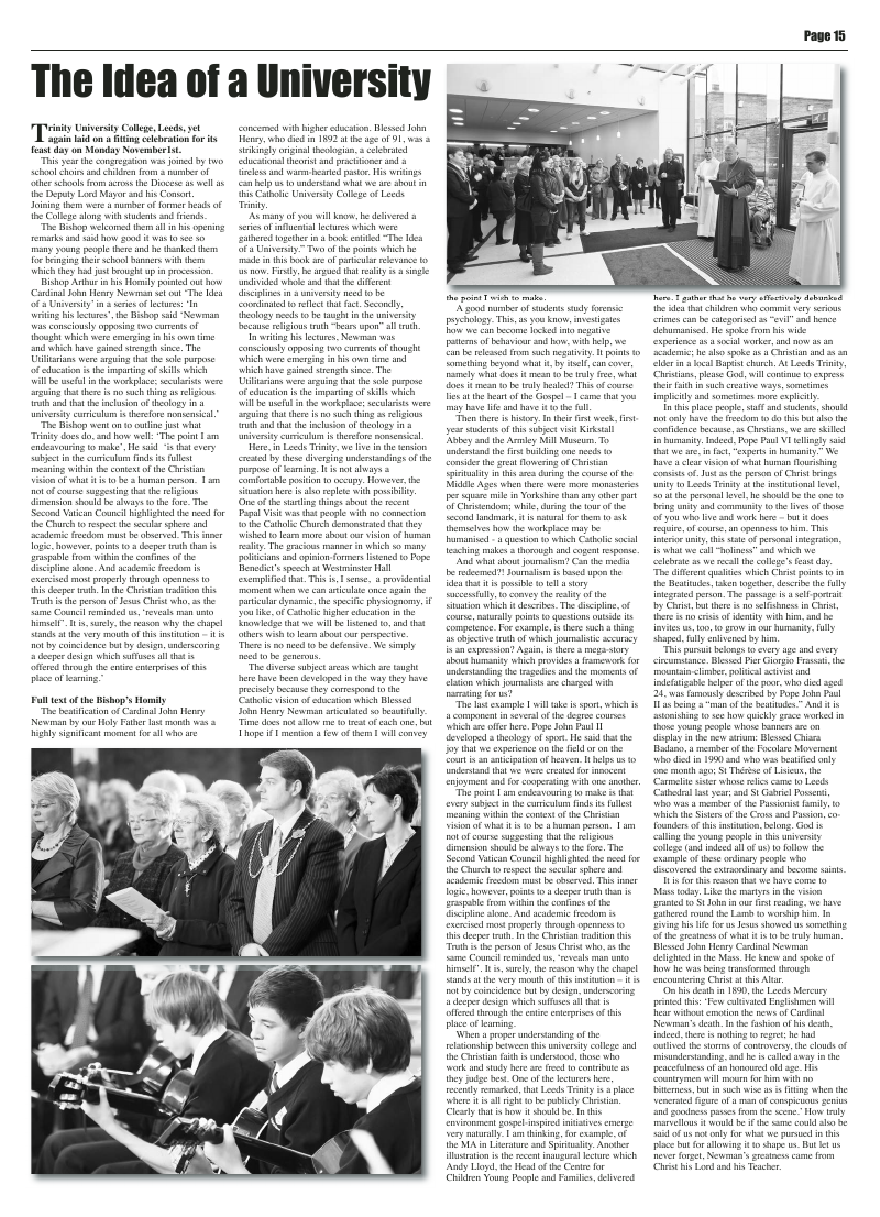 Nov 2010 edition of the Leeds Catholic Post Nov 2010 edition of the Leeds Catholic Post