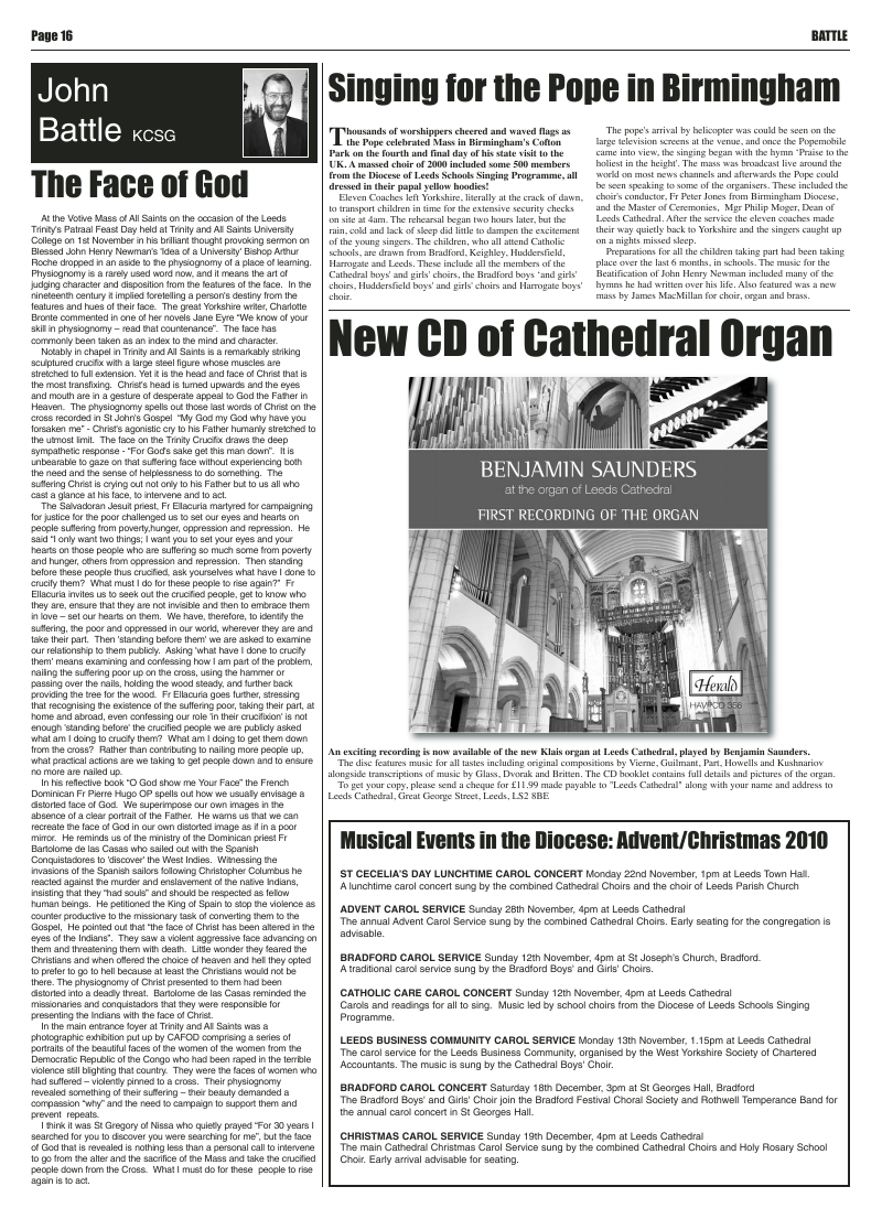 Nov 2010 edition of the Leeds Catholic Post