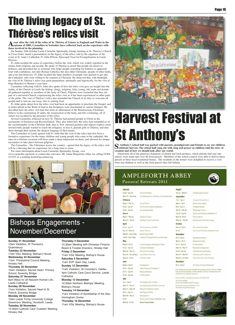 Nov 2010 edition of the Leeds Catholic Post Nov 2010 edition of the Leeds Catholic Post