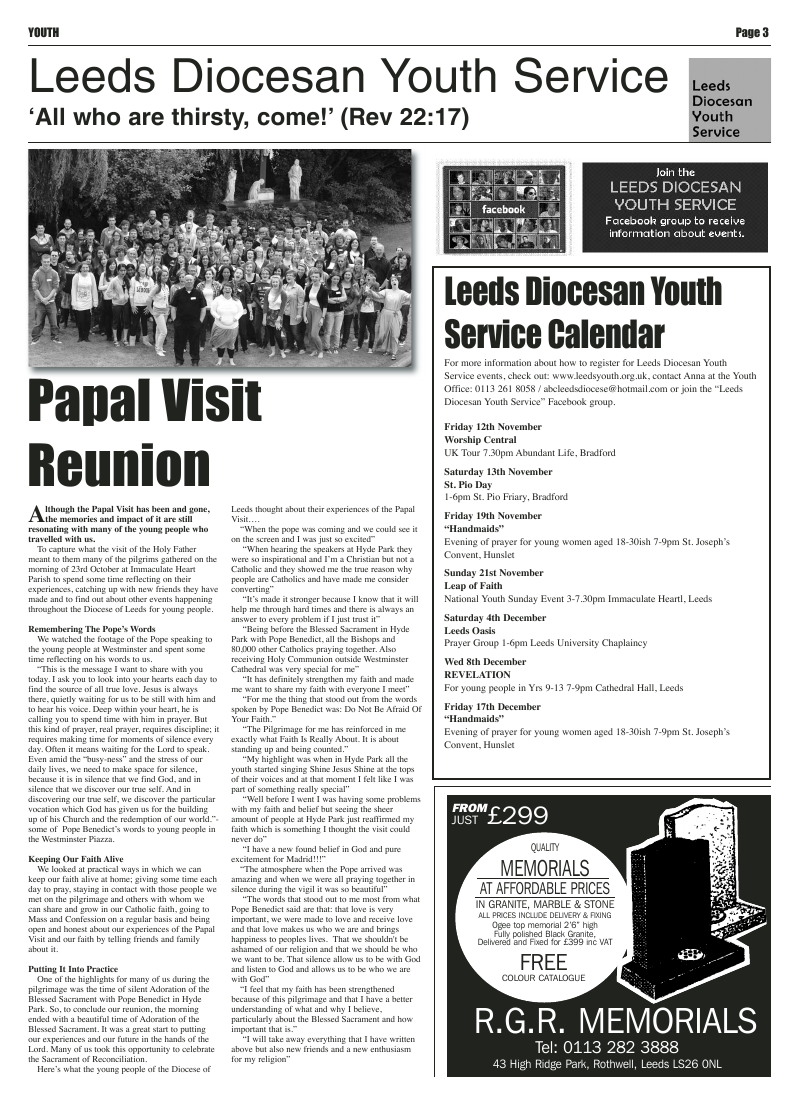 Nov 2010 edition of the Leeds Catholic Post Nov 2010 edition of the Leeds Catholic Post