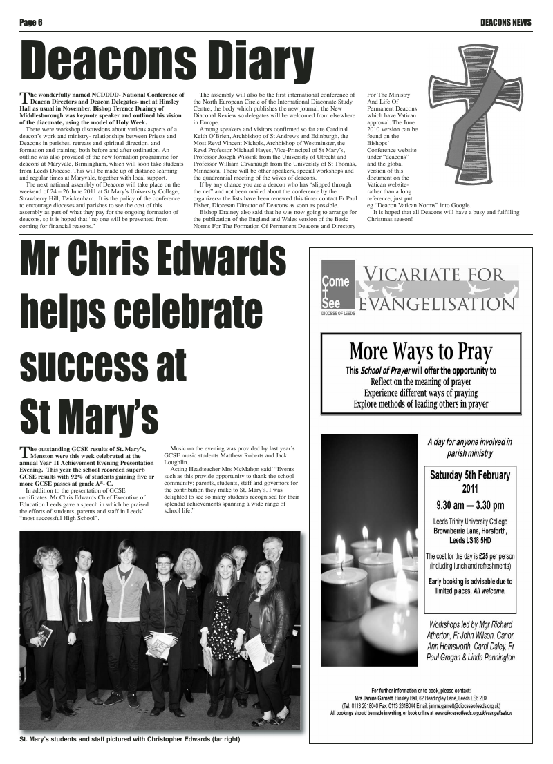 Dec 2010 edition of the Leeds Catholic Post Dec 2010 edition of the Leeds Catholic Post