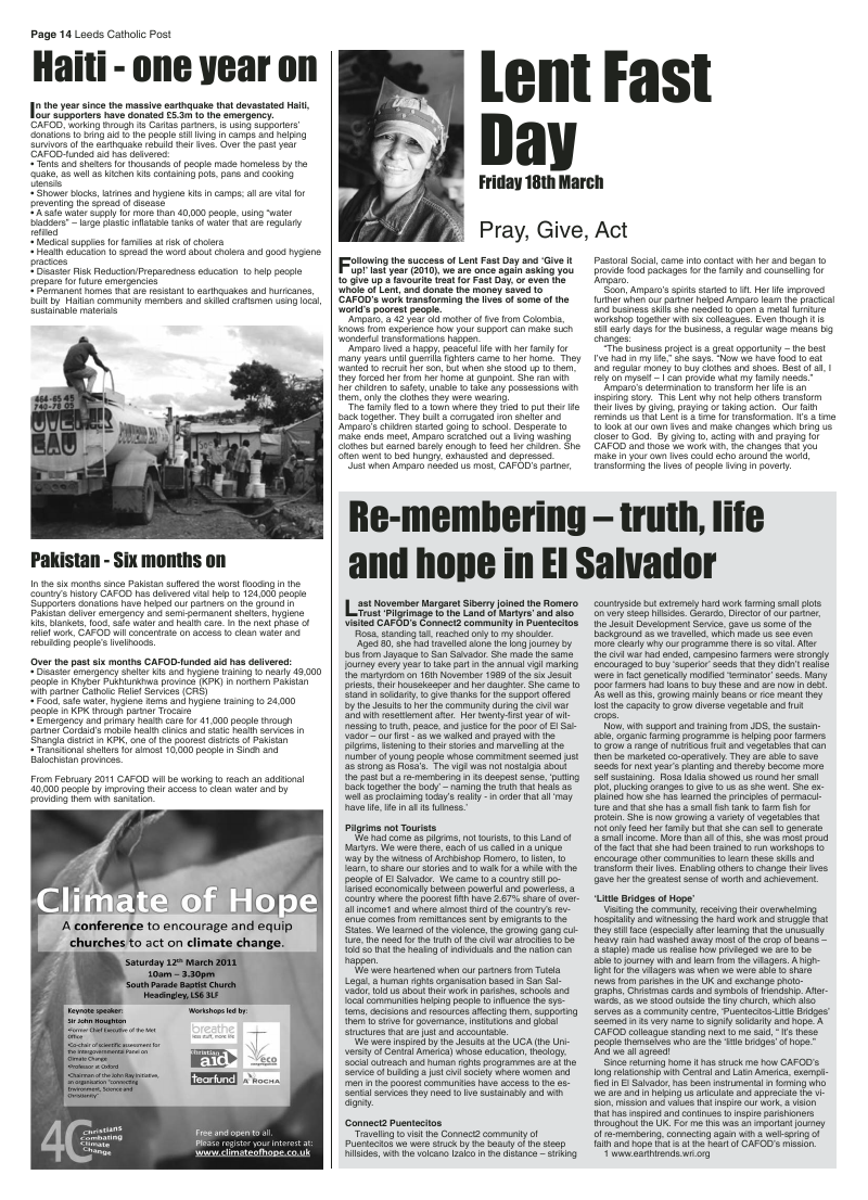 Feb 2011 edition of the Leeds Catholic Post