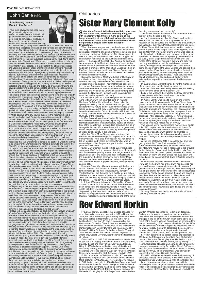 Feb 2011 edition of the Leeds Catholic Post
