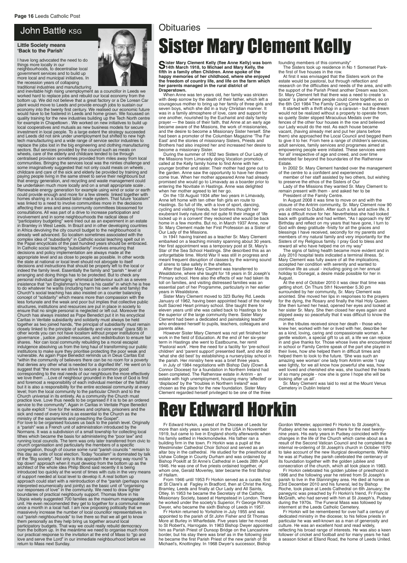 Feb 2011 edition of the Leeds Catholic Post Feb 2011 edition of the Leeds Catholic Post