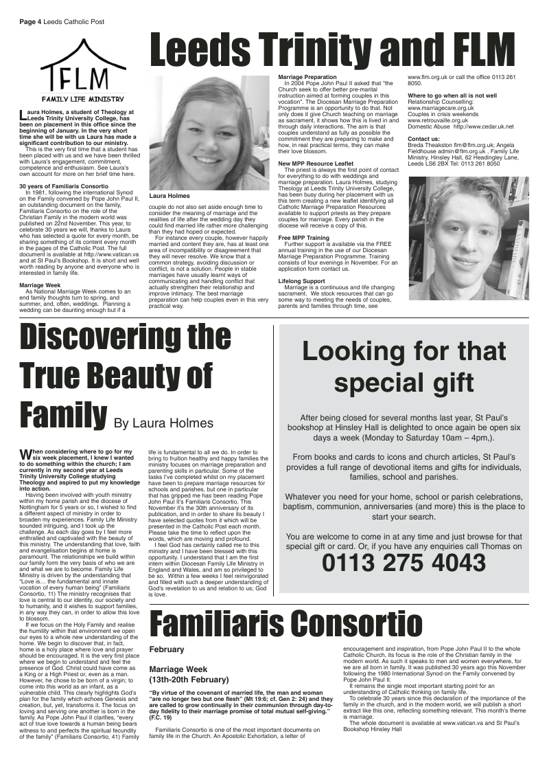 Feb 2011 edition of the Leeds Catholic Post Feb 2011 edition of the Leeds Catholic Post