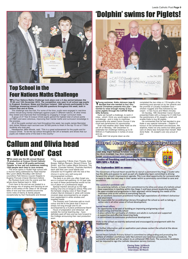 Feb 2011 edition of the Leeds Catholic Post Feb 2011 edition of the Leeds Catholic Post