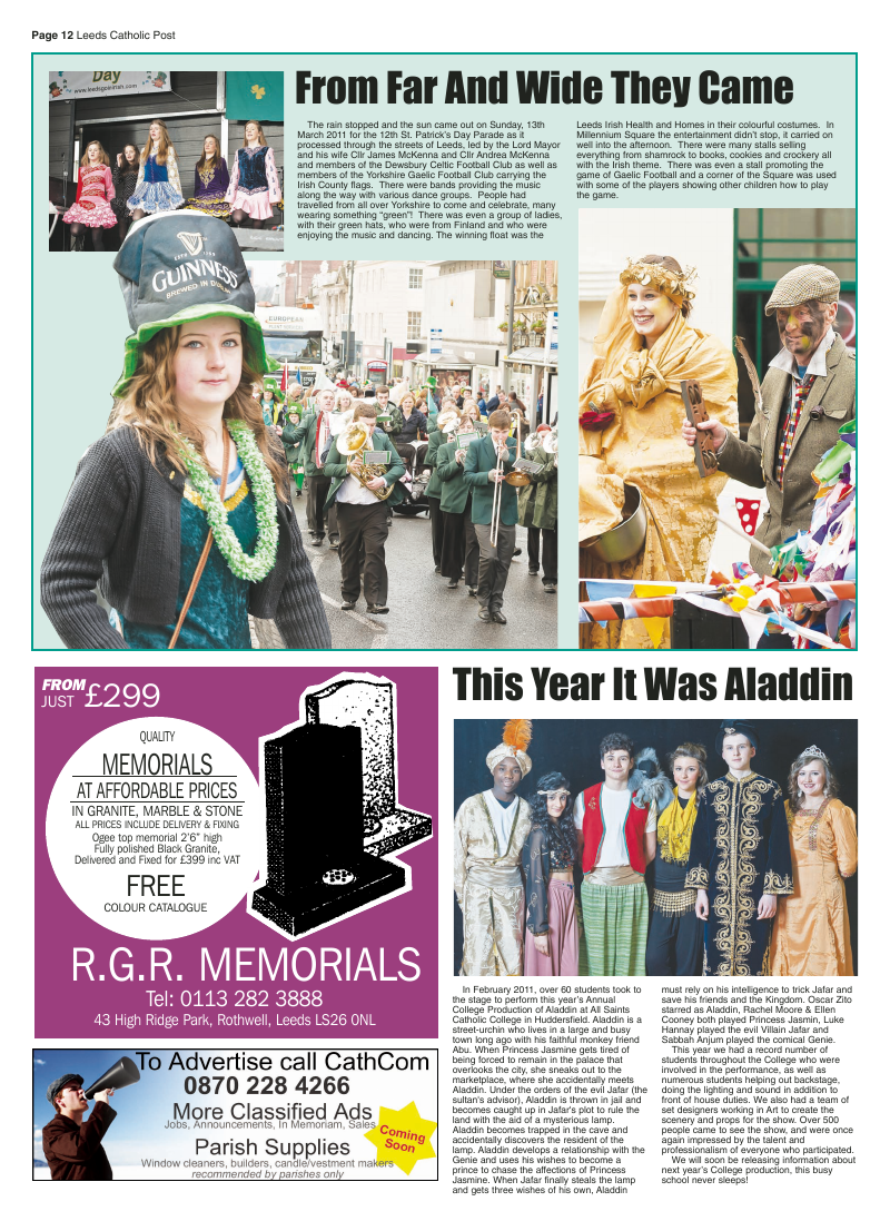 Mar 2011 edition of the Leeds Catholic Post Mar 2011 edition of the Leeds Catholic Post
