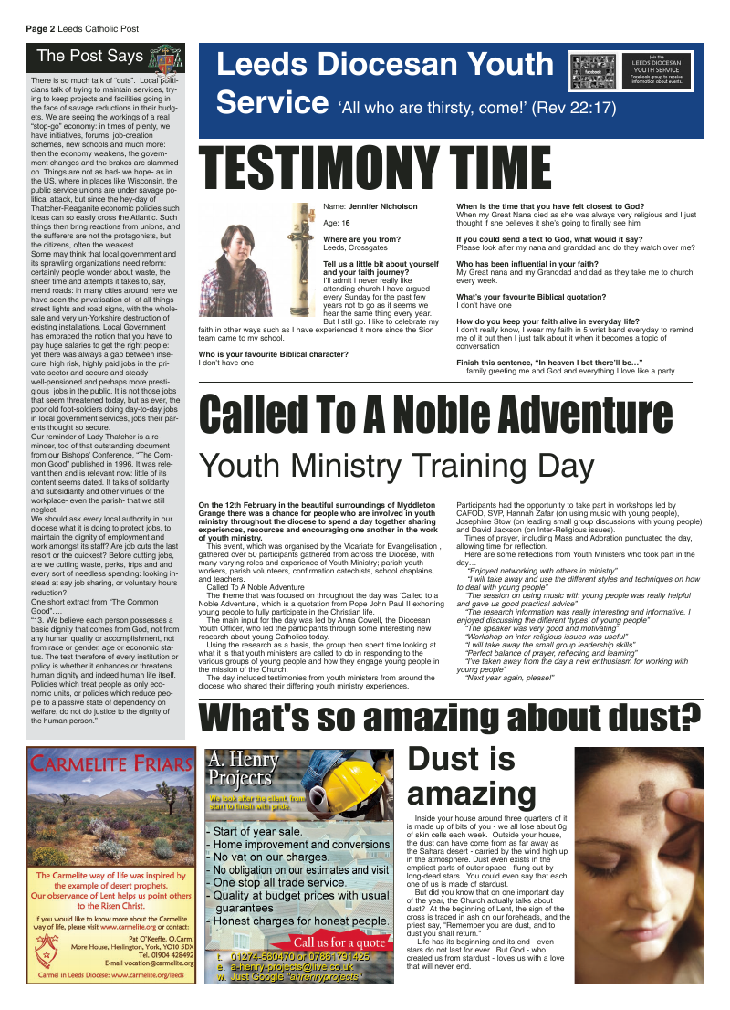 Mar 2011 edition of the Leeds Catholic Post