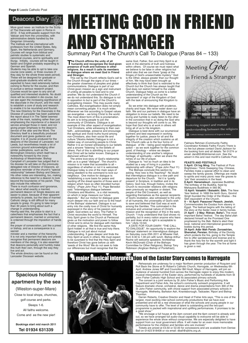 Mar 2011 edition of the Leeds Catholic Post Mar 2011 edition of the Leeds Catholic Post