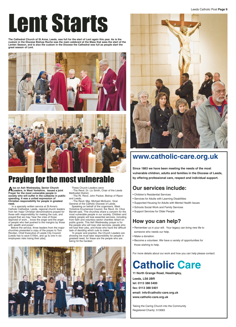 Mar 2011 edition of the Leeds Catholic Post Mar 2011 edition of the Leeds Catholic Post