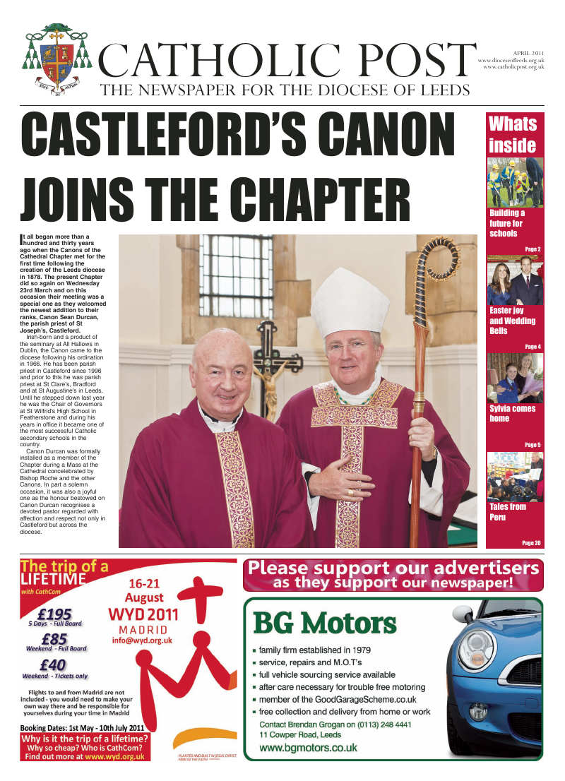 Apr 2011 edition of the Leeds Catholic Post Apr 2011 edition of the Leeds Catholic Post